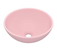vidaXL Lavabo de luxe Rond Mat Rose 32,5x14 cm Céramique