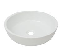 vidaXL Lavabo rond en céramique blanc 42 x 12 cm