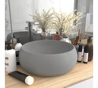 vidaXL Lavabo rond - Gris clair