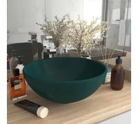 vidaXL Lavabo rond - Vert foncé