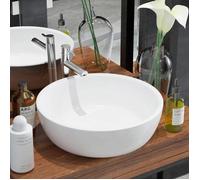 vidaXL Lavabo rond en céramique blanc 42 x 12 cm