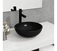 vidaXL Lavabo en verre trempé 35x12 cm noir