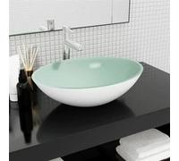 vidaXL Lavabo en verre 50x37x14 cm Blanc