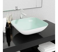 vidaXL Lavabo - Verre 42x42x14 cm Blanc