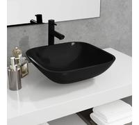 vidaXL Lavabo Verre 42x42x14 cm Noir