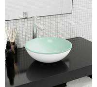 vidaXL Lavabo Verre trempé 35x12 cm Blanc
