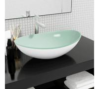 vidaXL Lavabo Verre trempé 54,5x35x15,5 cm Blanc
