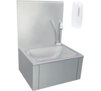 vidaXL Lave-mains avec robinet et distributeur de savon Acier inoxydable