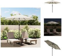 vidaXL LED Cantilever Parasol 3 m Blanc sable - Parasols & ombrelles
