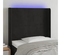 vidaXL LED Headboard - Black 83x16x118/128 cm Velvet
