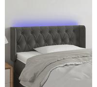 vidaXL LED Headboard - Dark Gray 93x16x78/88 cm Velvet