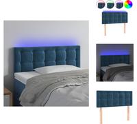 vidaXL LED Tête de lit bleu foncé 80x5x78/88 cm Velours - Tête & Pieds de lit