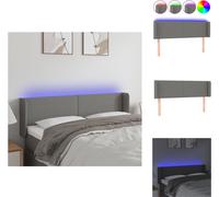 vidaXL LED Tête de lit gris foncé 147x16x78/88 cm Tissu - Tête & Pieds de lit