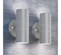vidaXL LED-wandlamp buiten op-/neerwaarts RVS 2 st42415 G