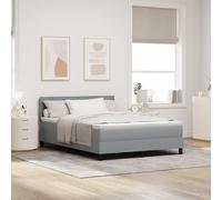 vidaXL Lit à ressort avec matelas gris clair 140x200 cm tissu