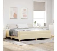 vidaXL Lit à ressorts Autre Blanc et crème 200 x 200 cm tissu