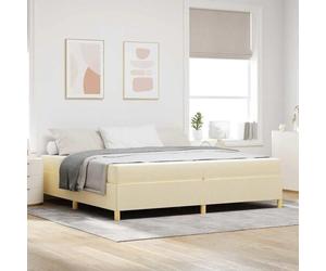 vidaXL Lit à ressorts Autre Blanc et crème 200 x 200 cm tissu