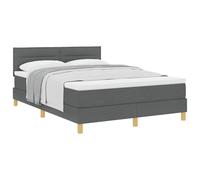 vidaXL Lit à Ressorts avec Coussin Gris foncé 160 x 200 cm Tissu | Lignes épurées avec une belle finition gris foncé, Comprend un matelas de bonne qualité avec une couche de mousse à mémoire,