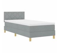 vidaXL Lit à ressorts avec matelas Gris clair 90 x 190 cm tissu