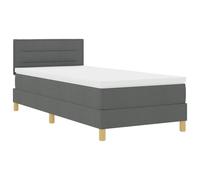 vidaXL Lit à ressorts avec matelas gris foncé 90x190 cm en tissu