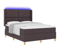 vidaXL Lit à Ressorts avec Matelas Marron 140 x 190 cm Tissu, Chambre, Configuration Moderne, lit Minimaliste, Cadre de Matelas, décor en Polyester