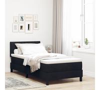 vidaXL lit à ressorts avec matelas noir 100x200 cm tissu
