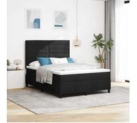 vidaXL Lit à ressorts avec matelas Noir 160 x 200 cm tissu 3339324