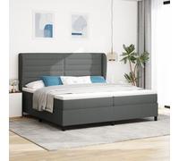 vidaXL Lit à ressorts avec Matelas Noir 80x200 cm Tissu Set de 7 Gris foncé