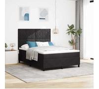 Lit à ressort vidaXL avec matelas Noir 160x200 cm Velours Noir
