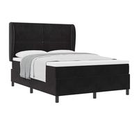 Lit Box Spring avec Matelas Noir 160x200 cm Velours 3340990