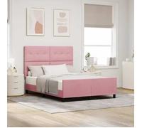 vidaXL Lit à ressorts avec tête de lit Rose 160 x 200 cm Velours 3344956