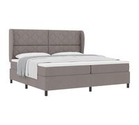 vidaXL Lit à Ressorts avec tête de lit Taupe 200 x 200 cm Tissu | Assure une super nuit de sommeil avec le bon soutien, Matériau robuste qui laisse passer l'air et garde tout frais, S'adapte