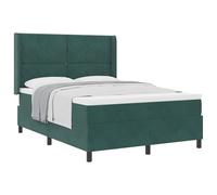 vidaXL Lit à Ressorts avec tête de lit Vert foncé 160 x 200 cm Velours | Velours doux pour un max de confort, Un soutien adapté pour passer des nuits tranquilles, Parfait pour ceux qui dorment sur