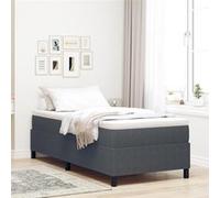 vidaXL Lit à ressorts Box Gris foncé 90x200 cm Tissu en velours côtelé