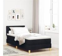 vidaXL Lit à Ressorts Box Spring avec Matelas Noir 100x200 cm Tissu 3338897 G