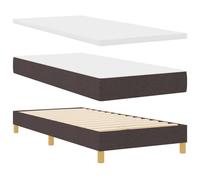 vidaXL Lit à ressorts Marron foncé et Blanc 80 x 200 cm tissu