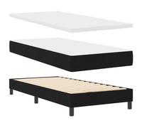 vidaXL Lit à ressorts Noir 90 x 190 cm Tissu et Mousse
