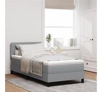 vidaXL Lit à sommier boxspring avec matelas gris clair 90x200 cm en tissu 3338580