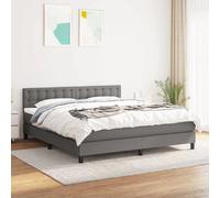 VIDAXL Lit à sommier - Gris foncé 180x200