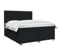 vidaXL Lit à sommier tapissier avec matelas avec tête de lit, noir, 180 x 200 cm, tissu