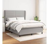 Vidaxl Lit à Sommier Tapissier Avec Matelas Gris Clair 140x200cm Tissu