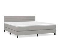 vidaXL Lit à sommier tapissier avec matelas Gris clair 180x200cm Tissu