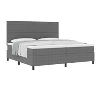 vidaXL Lit à sommier tapissier avec matelas Gris clair 200x200 cm Tissu en velours côtelé Gris