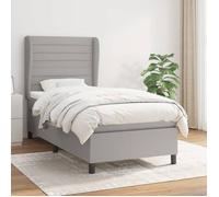 VidaXL Lit à sommier tapissier avec matelas Gris clair 80x200 cm Tissu - Modèle 3127997