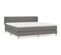 vidaXL Lit à sommier tapissier avec matelas Gris foncé 160x200cm Tissu