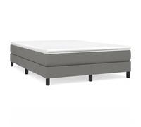 vidaXL Lit à sommier tapissier avec matelas Gris foncé 160x200cm Tissu