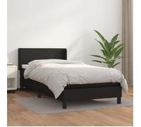 vidaXL Lit à sommier tapissier avec matelas 3130703 Similicuir Noir 100x200 cm