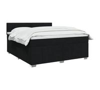 vidaXL Lit à sommier tapissier avec matelas, noir, 140 x 190 cm, tissu | ajuste le support à la hauteur souhaitée, illumine votre pièce avec un éclairage flexible, offre un équilibre
