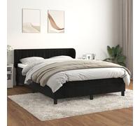 vidaXL Lit à sommier tapissier avec matelas Noir 140x200 cm Velours