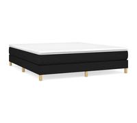 vidaXL Lit à sommier tapissier avec matelas Noir 160x200 cm Tissu